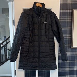 Columbia Black Long Quilted Puffer Coat